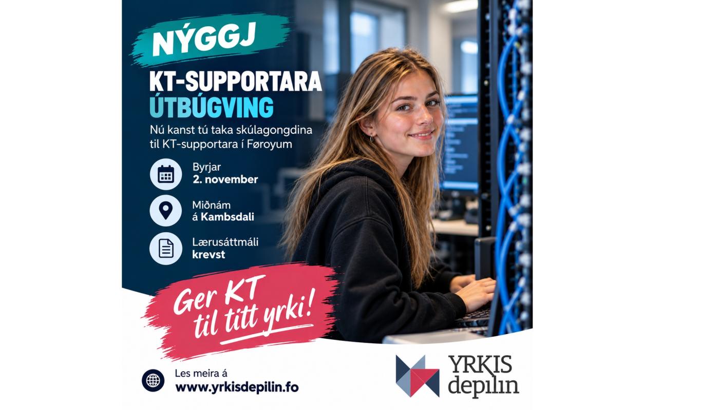 Nú ber til at taka kt -supportara við skúlagongd í Føroyum